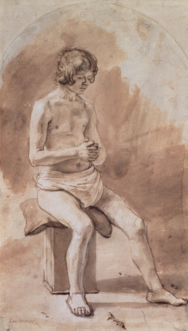 Studie nahé mládeže od Rembrandt van Rijn