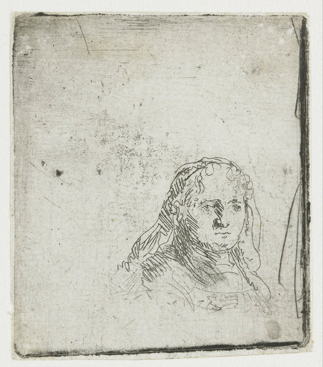 Studie ženské hlavy od Rembrandt van Rijn