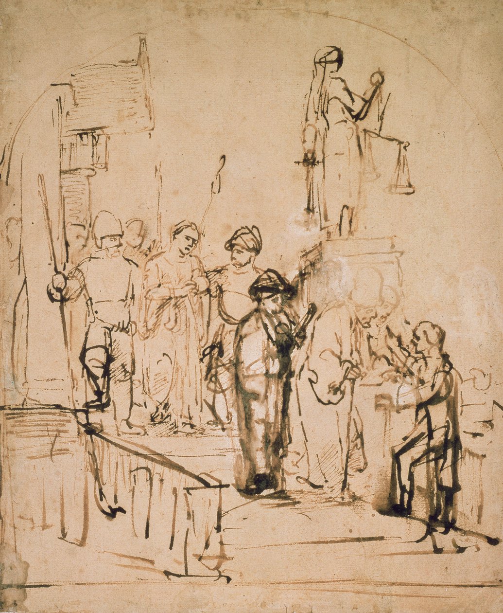Susanna přivedena k soudu, 17. století od Rembrandt van Rijn