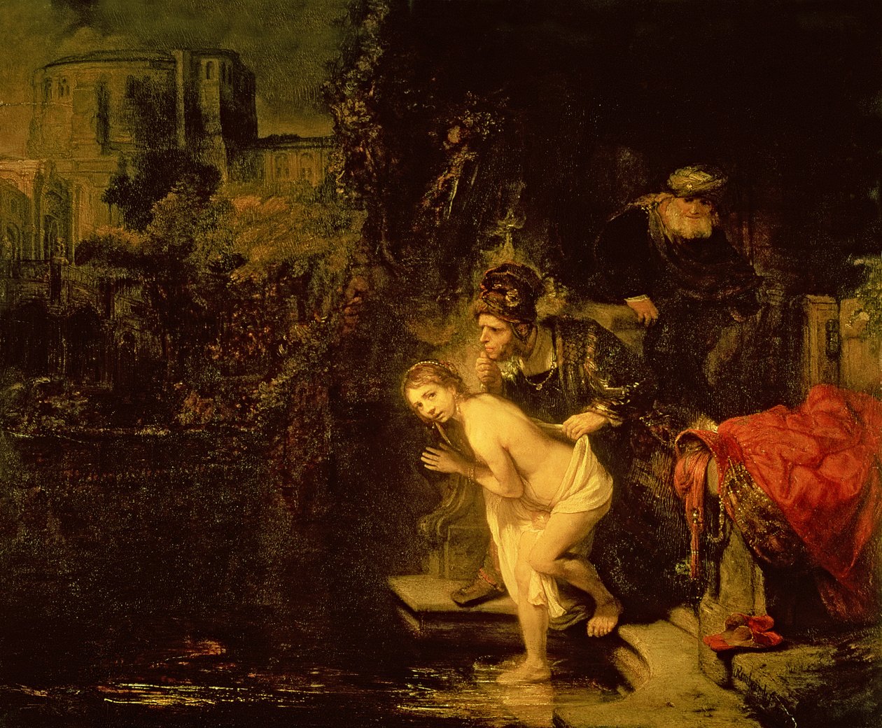 Susanna a starší, 1647 (olej na mahagonovém panelu) od Rembrandt van Rijn