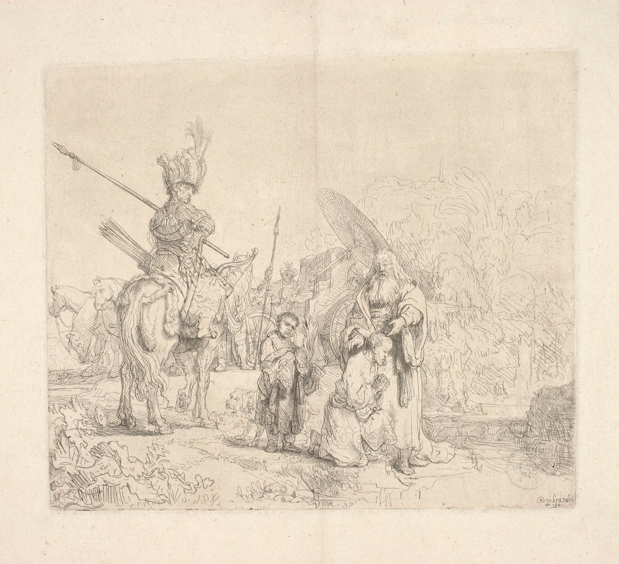 Svatý Filip, jáhen, křtí dvořana etiopské královny Kandaky (tzv. Křest eunucha) od Rembrandt van Rijn