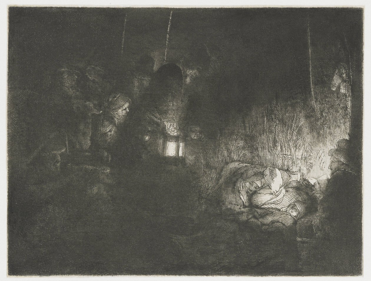 Klanění pastýřů Klanění pastýřů: noční kus od Rembrandt van Rijn