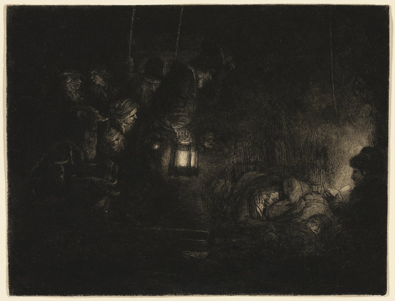 Klanění pastýřů: Noční kousek od Rembrandt van Rijn