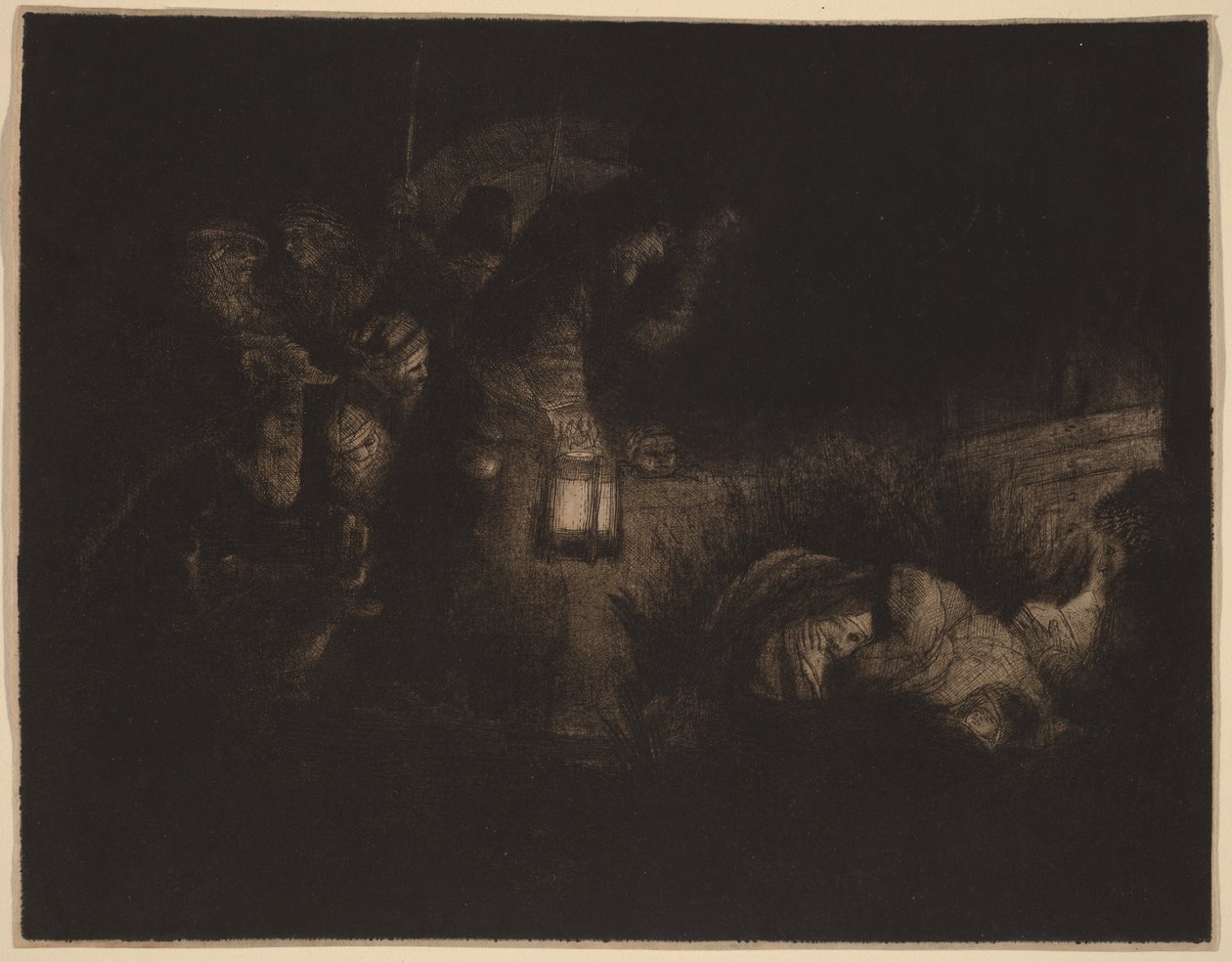 Klanění pastýřů: noční scéna od Rembrandt van Rijn