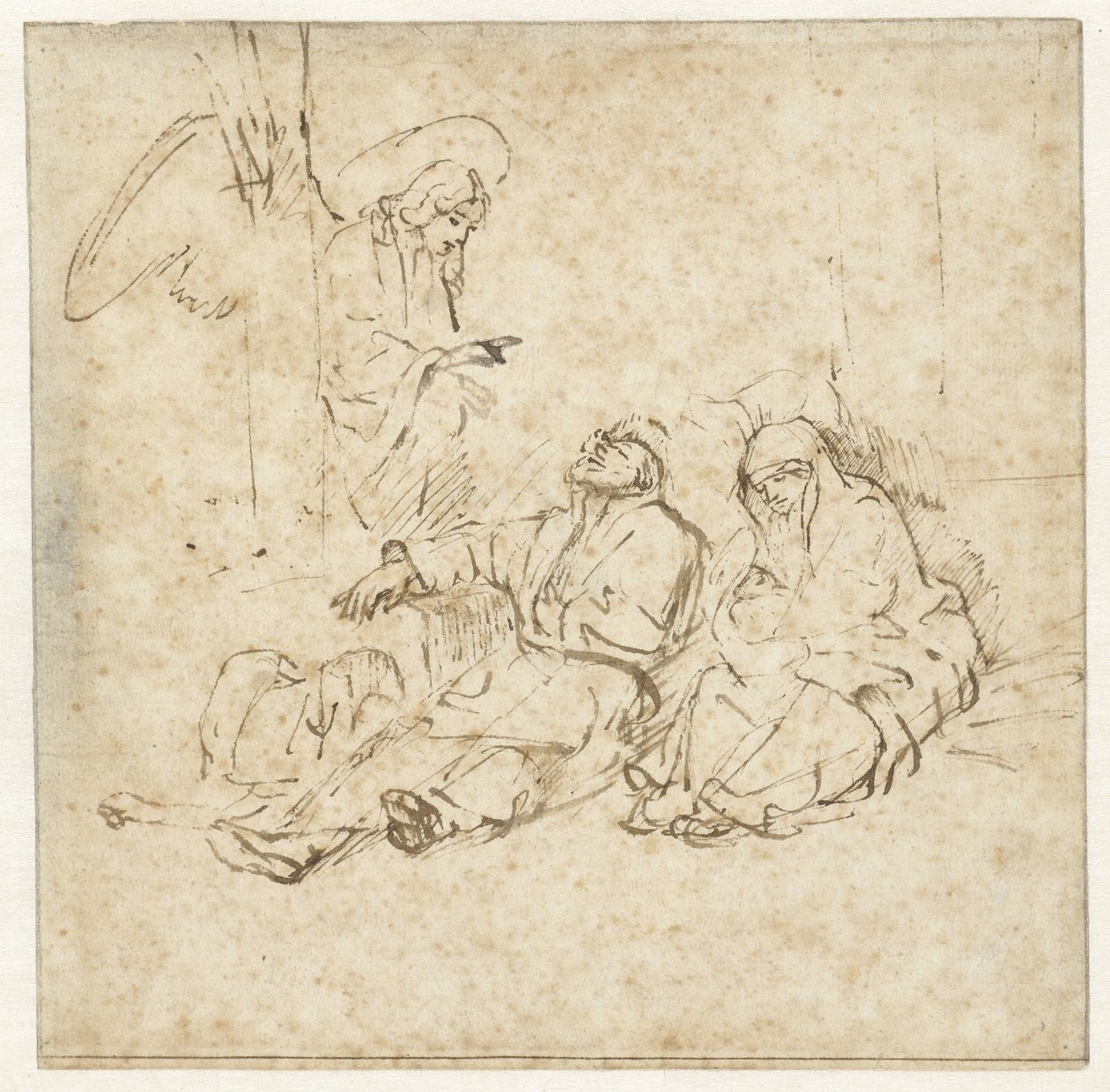 Anděl, který se zjevil Josefovi ve snu od Rembrandt van Rijn