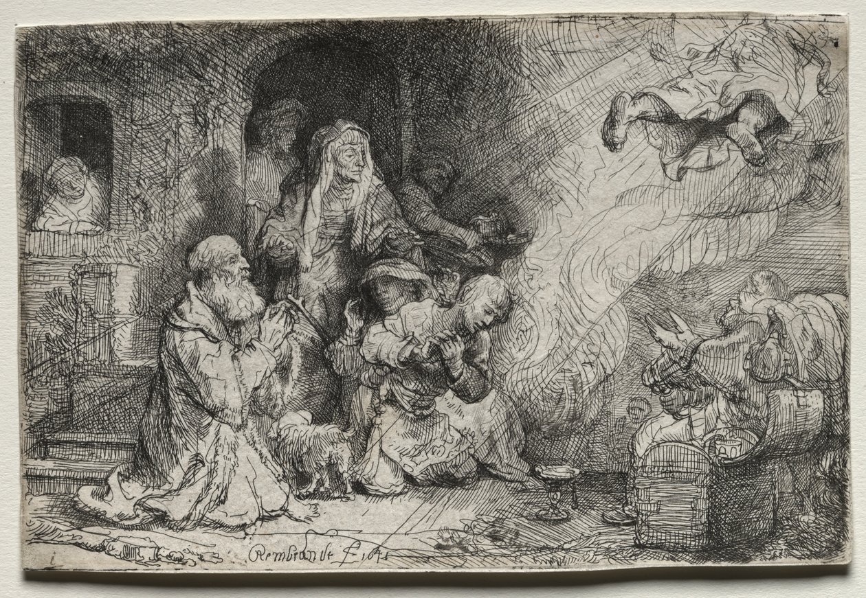 Anděl odcházející z Tobitovy rodiny od Rembrandt van Rijn