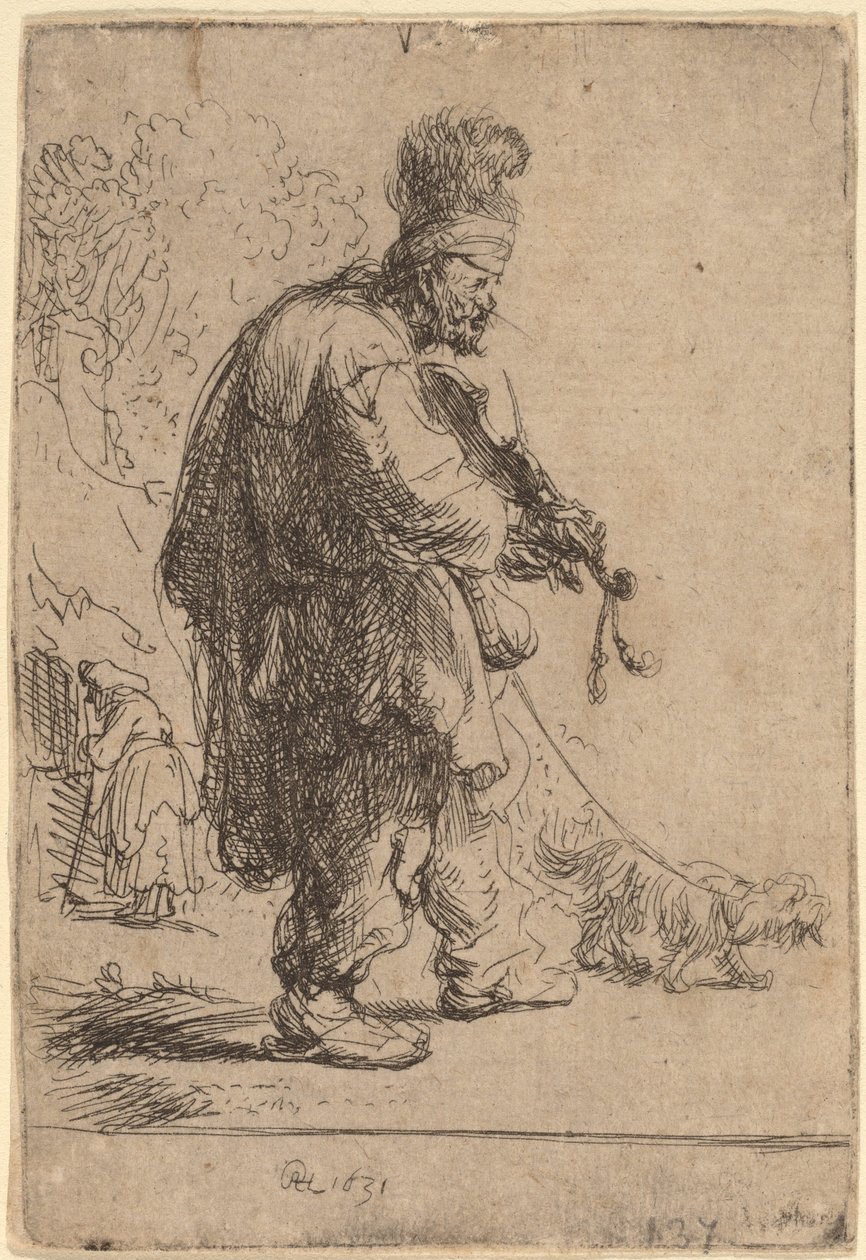 Slepý houslista od Rembrandt van Rijn