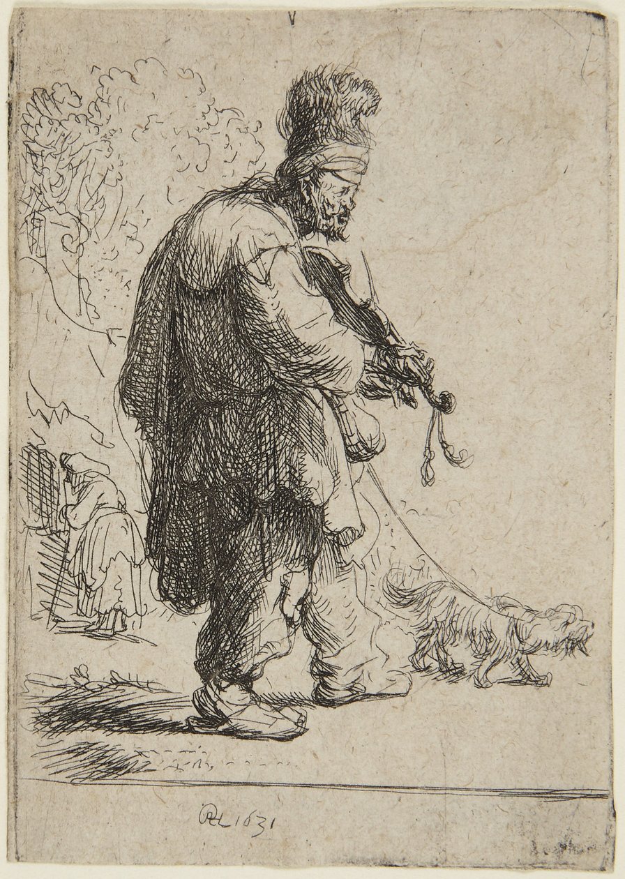 Slepý houslista od Rembrandt van Rijn