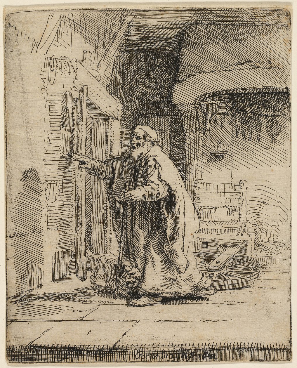 Tobitova slepota: Větší talíř od Rembrandt van Rijn