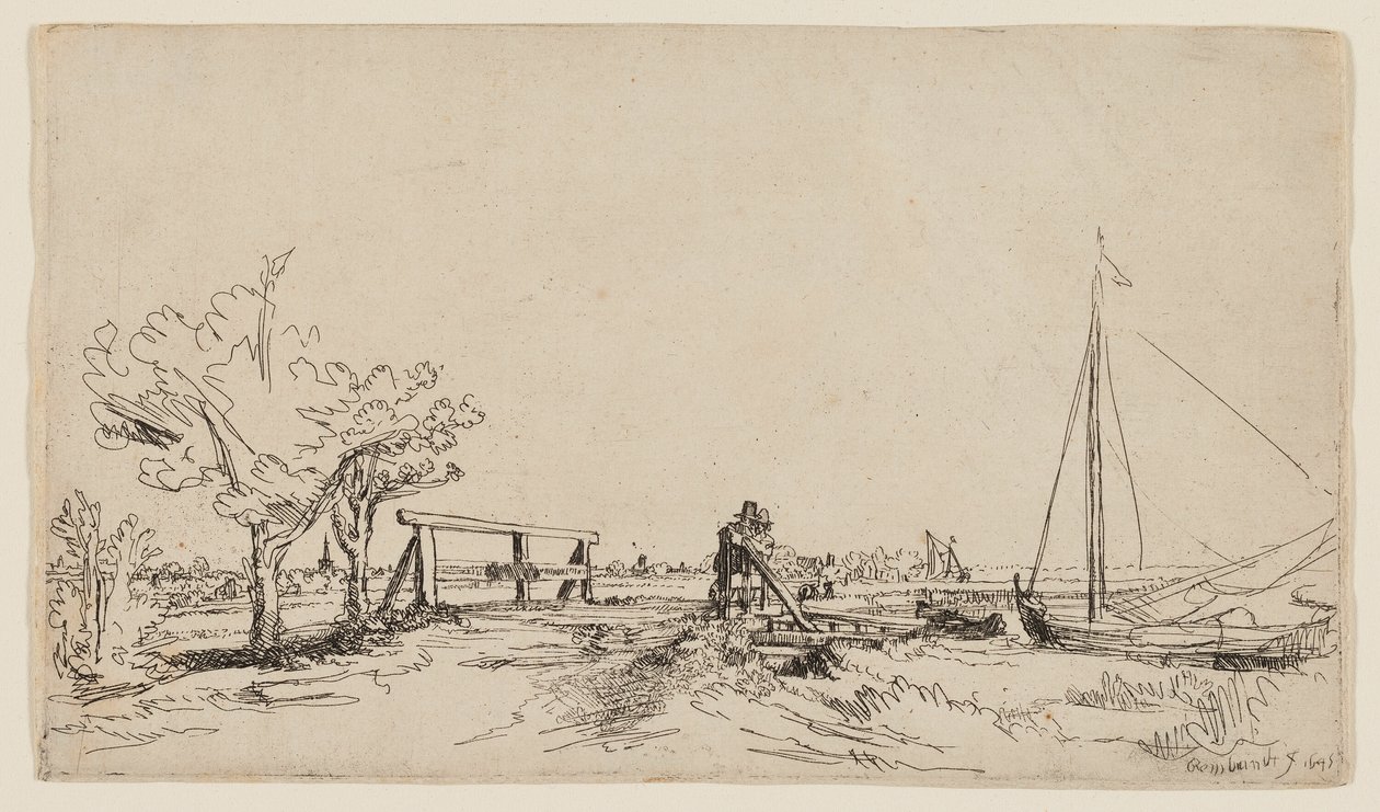 Most v Klein Kostverloren na Amstel od Rembrandt van Rijn