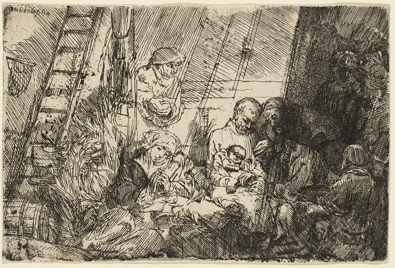 Obřízka ve stáji od Rembrandt van Rijn