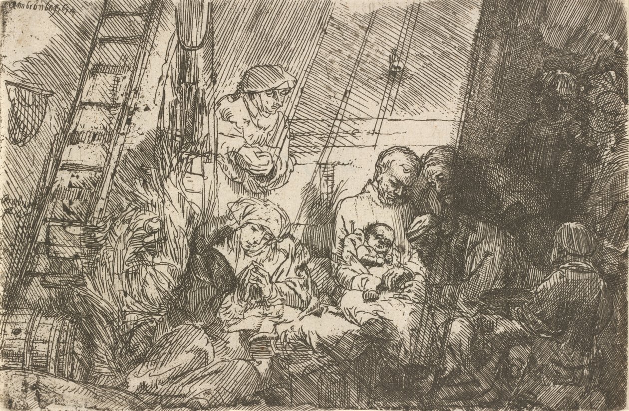 Obřízka ve stáji, 1654. od Rembrandt van Rijn