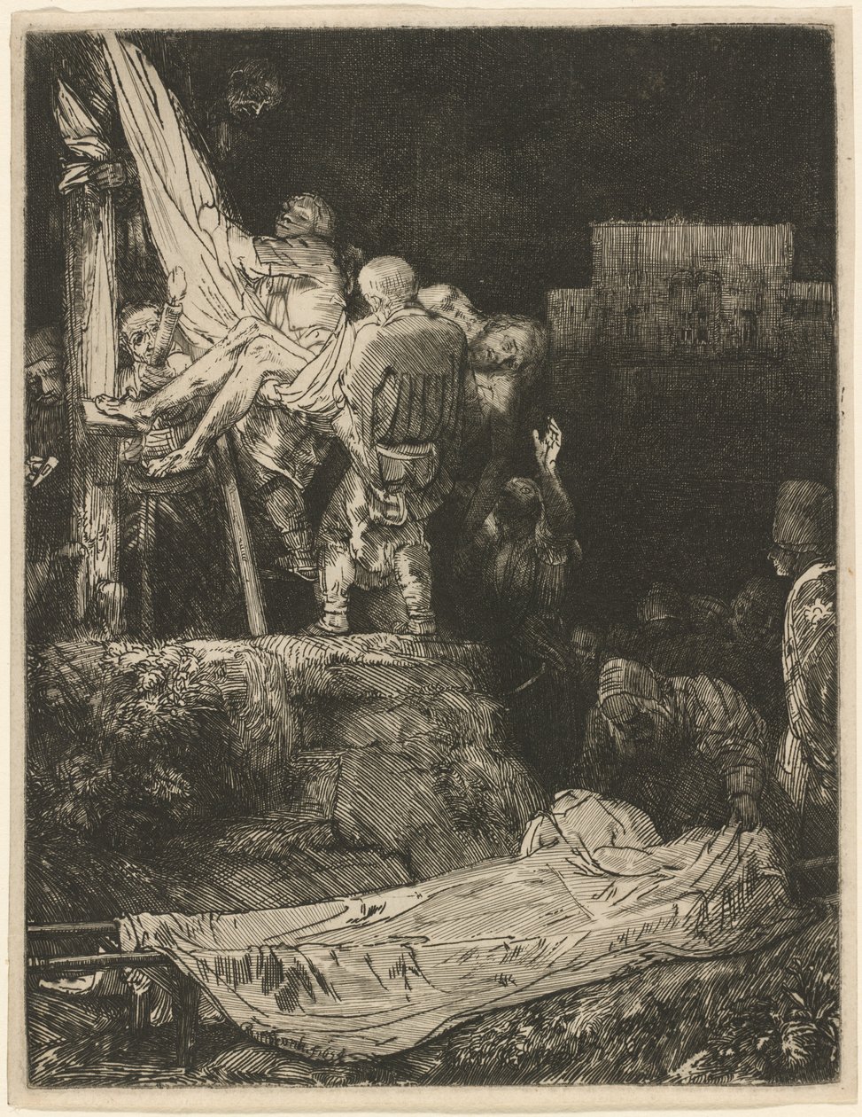 Sestup z kříže za svitu pochodně od Rembrandt van Rijn