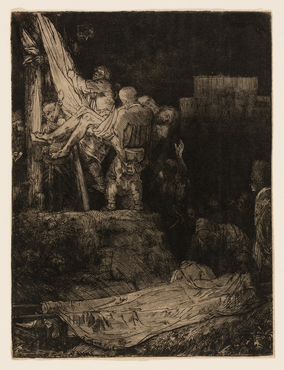Sestup z kříže za svitu pochodně od Rembrandt van Rijn