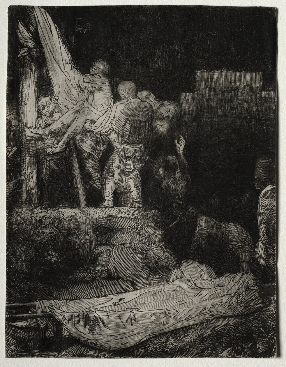 Sestup z kříže za svitu pochodně od Rembrandt van Rijn