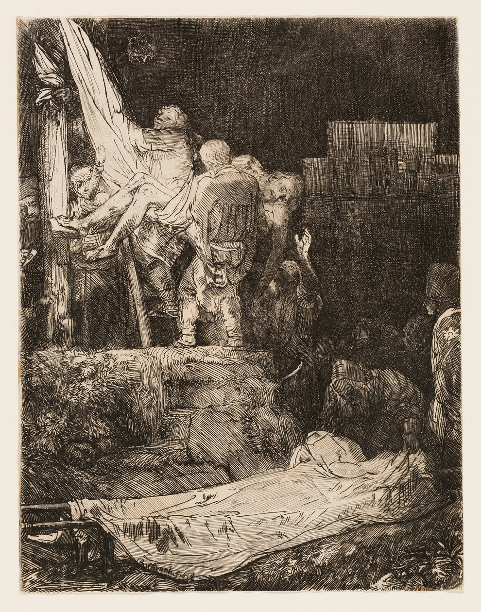 Sestup z kříže za svitu pochodně od Rembrandt van Rijn
