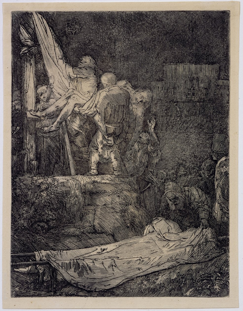 Sestup z kříže za svitu pochodně od Rembrandt van Rijn