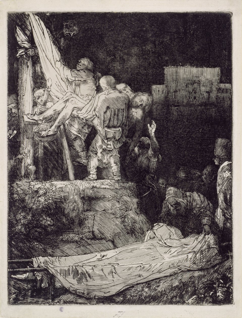 Snímání z kříže ve světle pochodní od Rembrandt van Rijn
