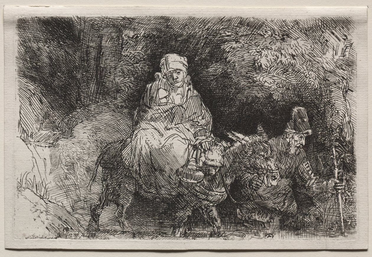 The Flight into Egypt: Crossing a Brook, 1654. od Rembrandt van Rijn