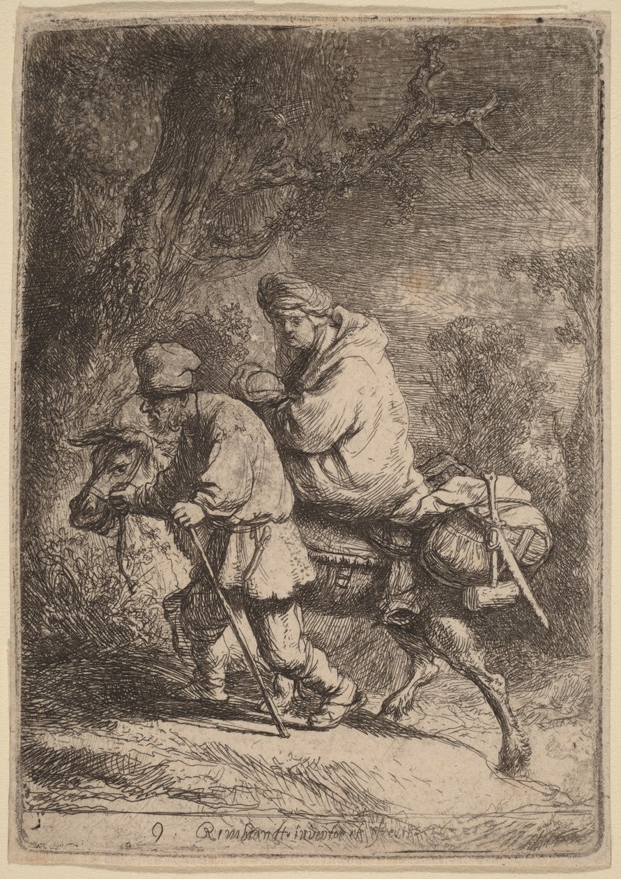 Útěk do Egypta: Malý od Rembrandt van Rijn