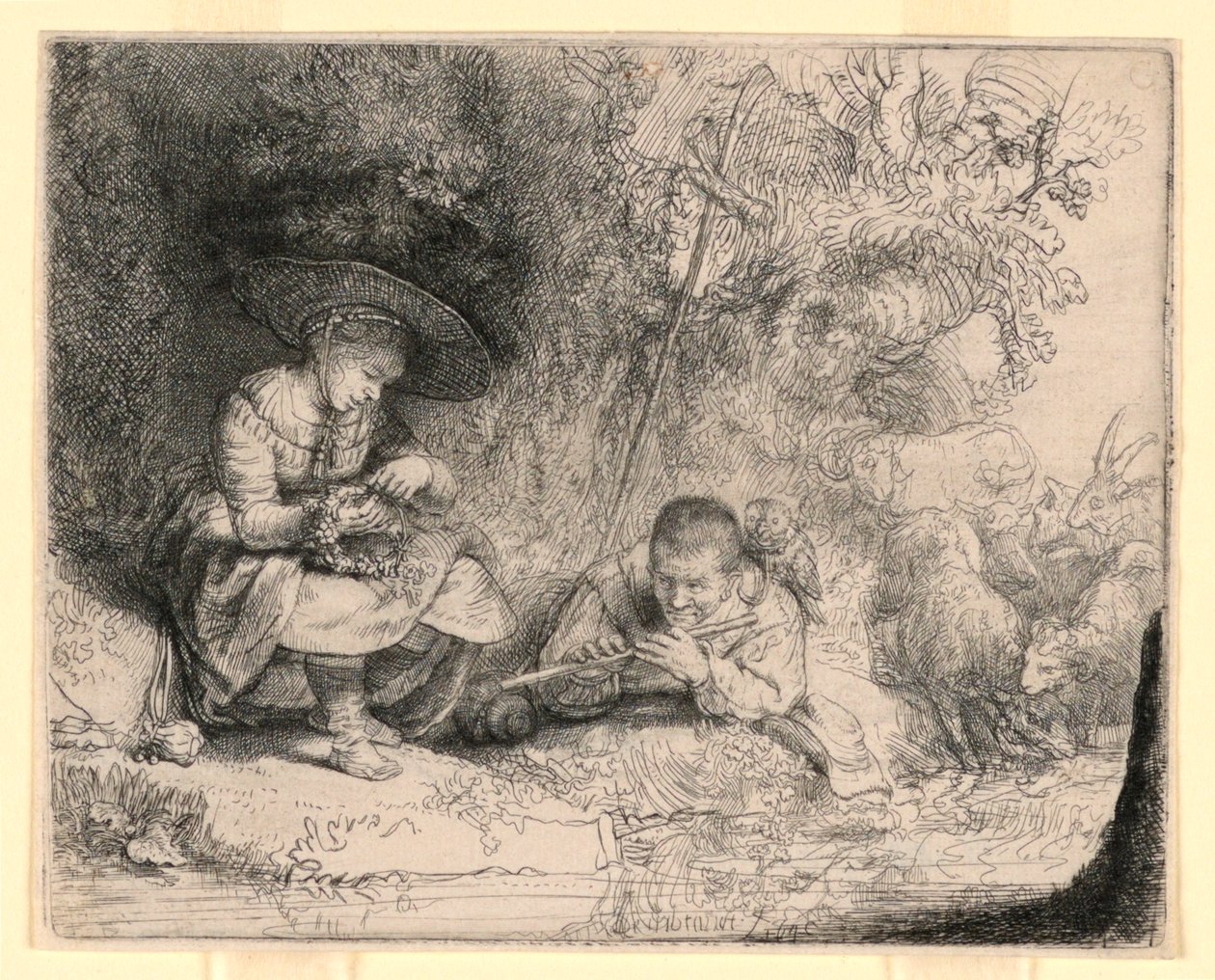 Hráč na flétnu od Rembrandt van Rijn