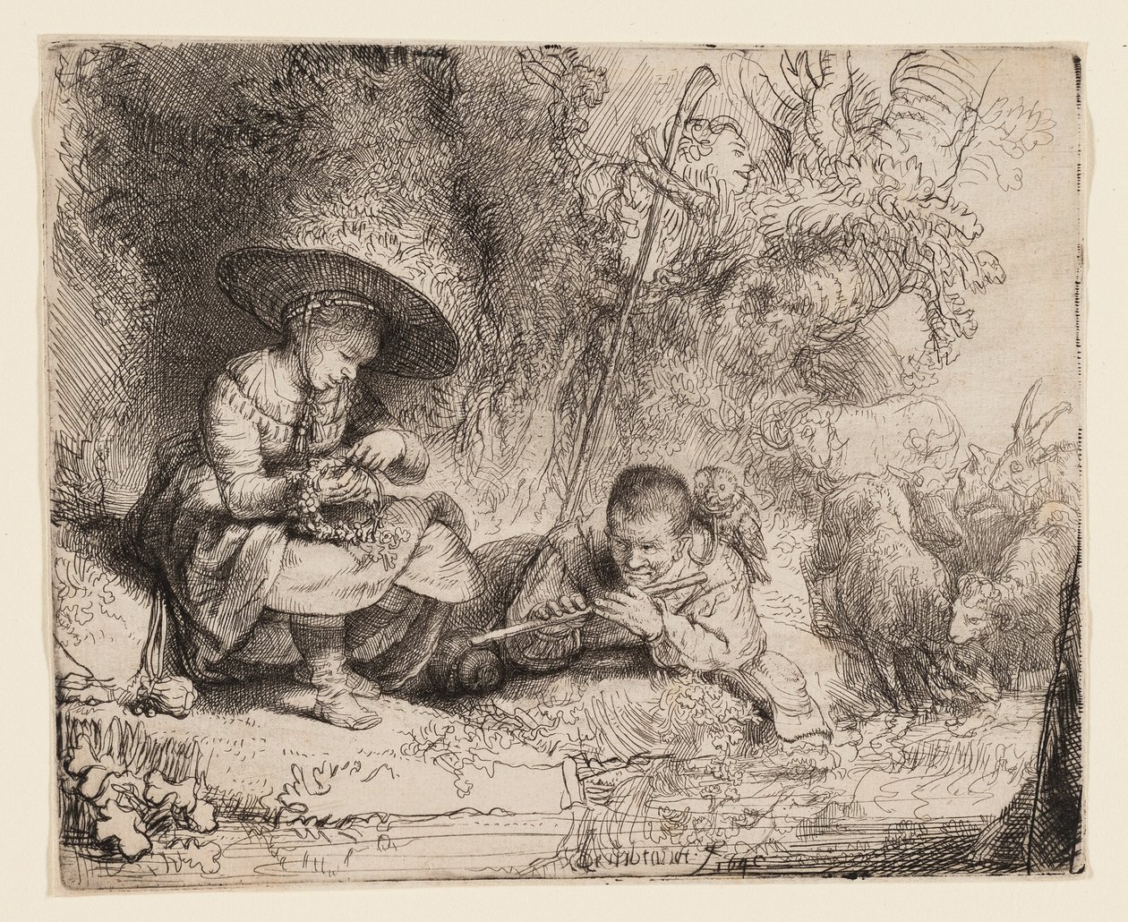 Hráč na flétnu od Rembrandt van Rijn
