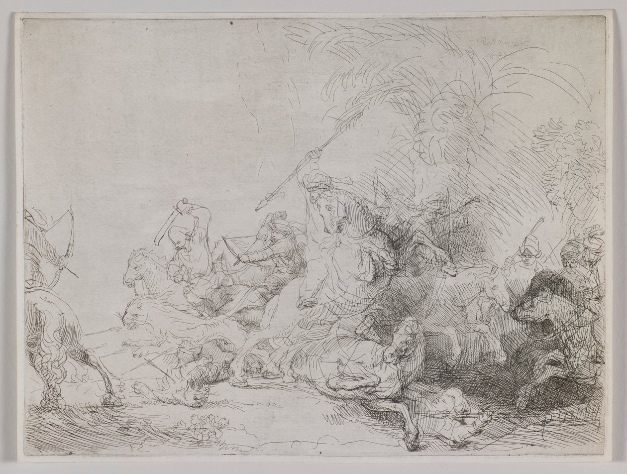 Velký lov na lvy od Rembrandt van Rijn