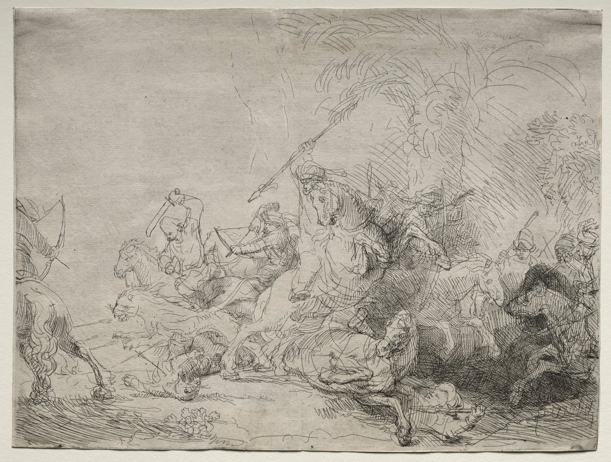 Velký lov na lva, 1641. od Rembrandt van Rijn