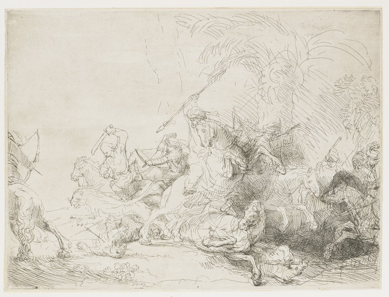 Velký lov na lva, 1641 od Rembrandt van Rijn