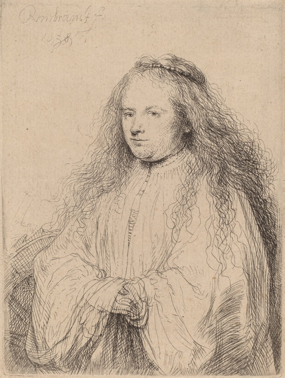 Malá židovská nevěsta (Saskia jako Svatá Kateřina), 1638 od Rembrandt van Rijn