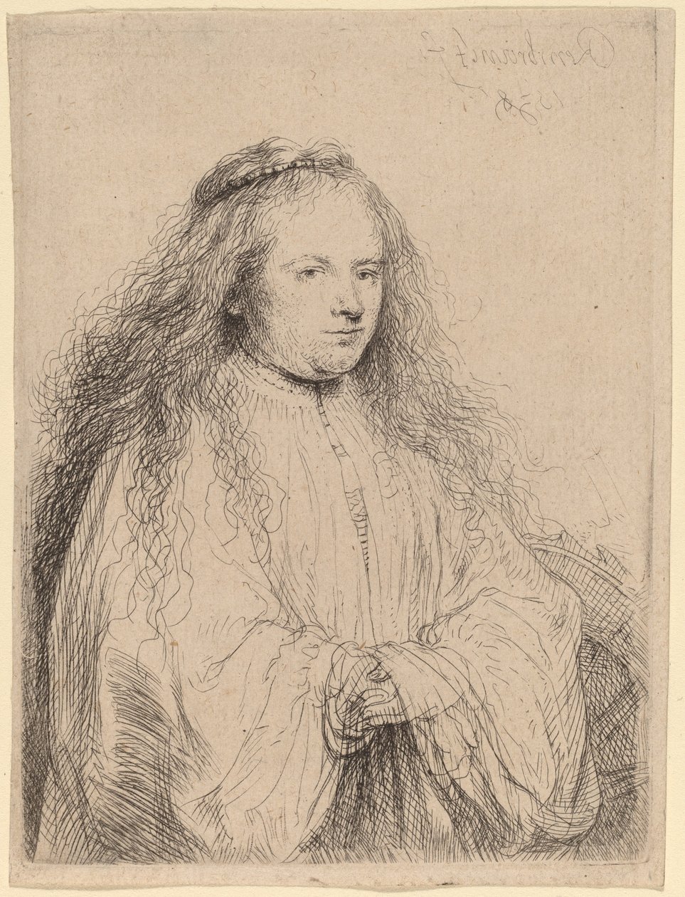 Malá židovská nevěsta Saskia jako svatá Kateřina, 1638. od Rembrandt van Rijn