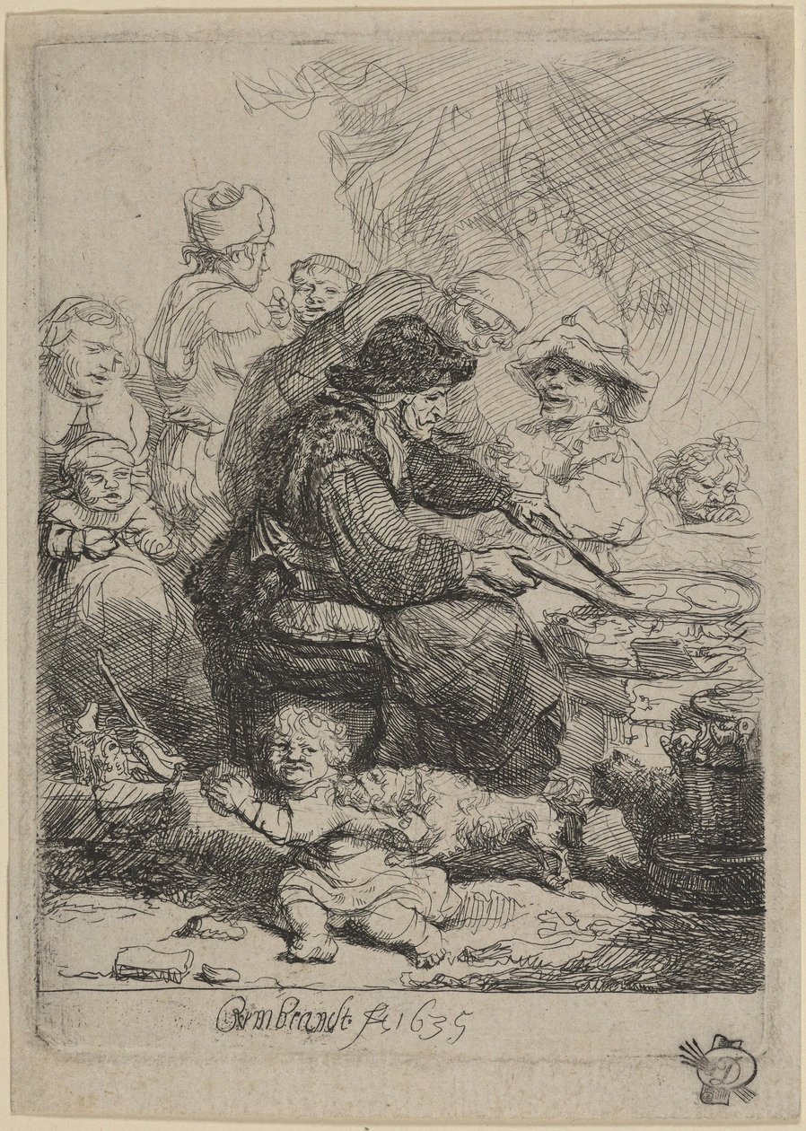 Žena s palačinkami od Rembrandt van Rijn
