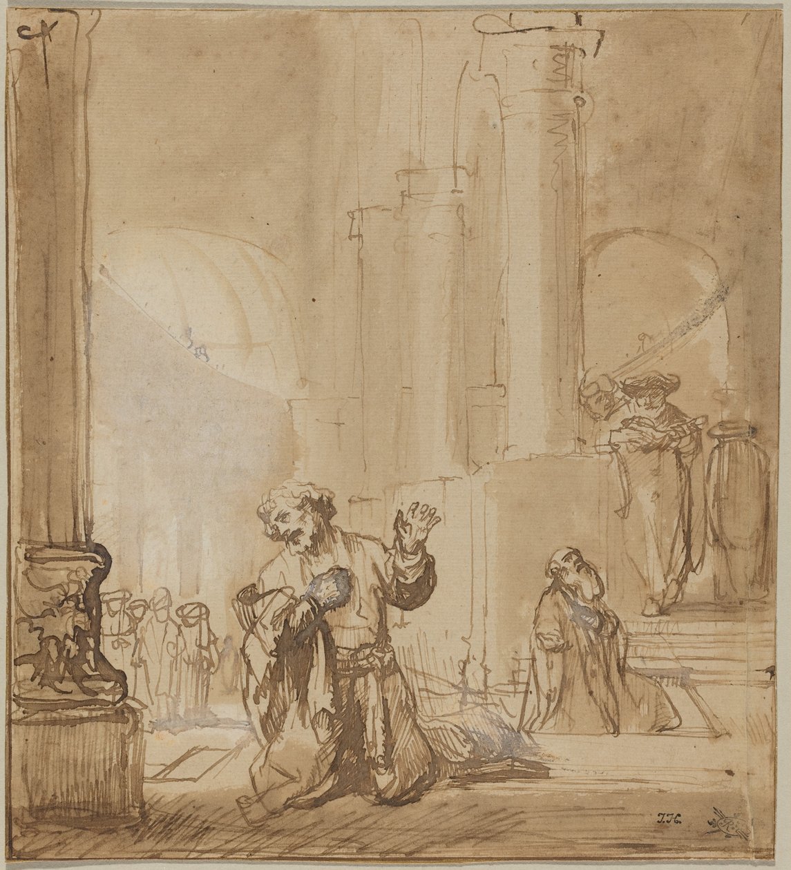 Podobenství o celníkovi a farizeji od Rembrandt van Rijn