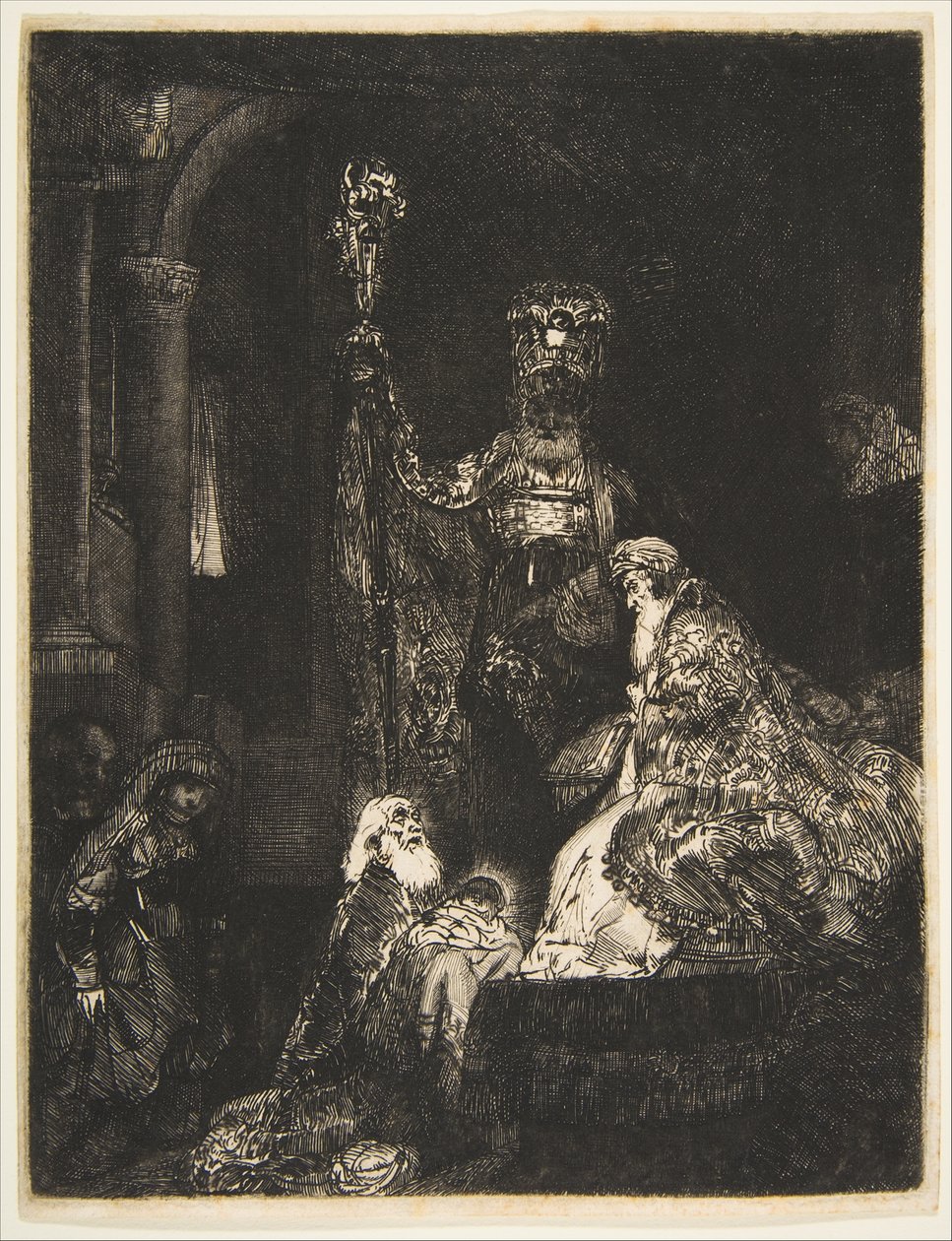 The Presentation in the Temple in the Dark Manner, ca. 1654. od Rembrandt van Rijn