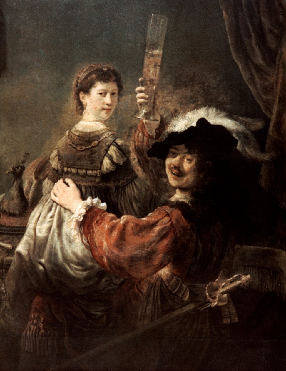 Marnotratný syn v hospodě Rembrandt a Saskia, c1635. od Rembrandt van Rijn