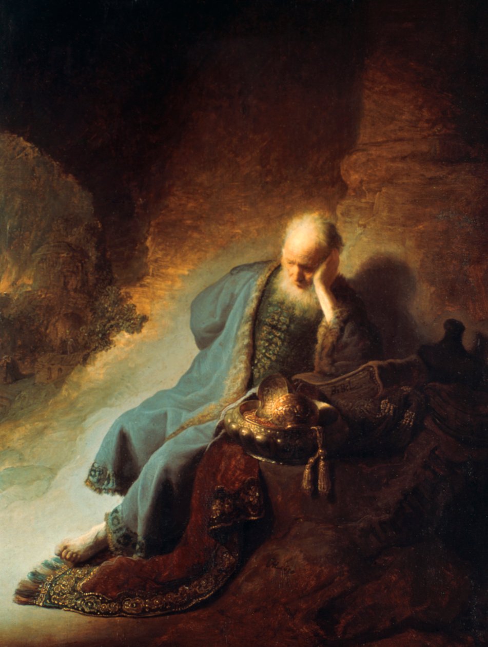 Prorok Jeremiáš truchlí nad zničením Jeruzaléma, 1630 od Rembrandt van Rijn