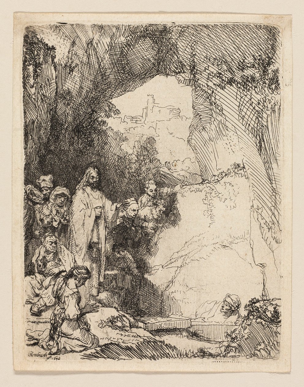 Vzkříšení Lazara: Malý talíř od Rembrandt van Rijn