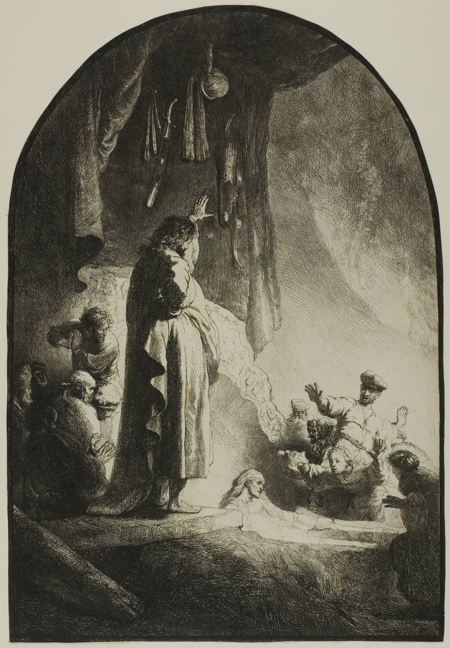 Vzkříšení Lazara: Větší talíř od Rembrandt van Rijn