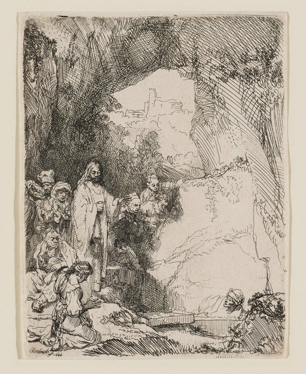 Vzkříšení Lazara: Menší deska od Rembrandt van Rijn