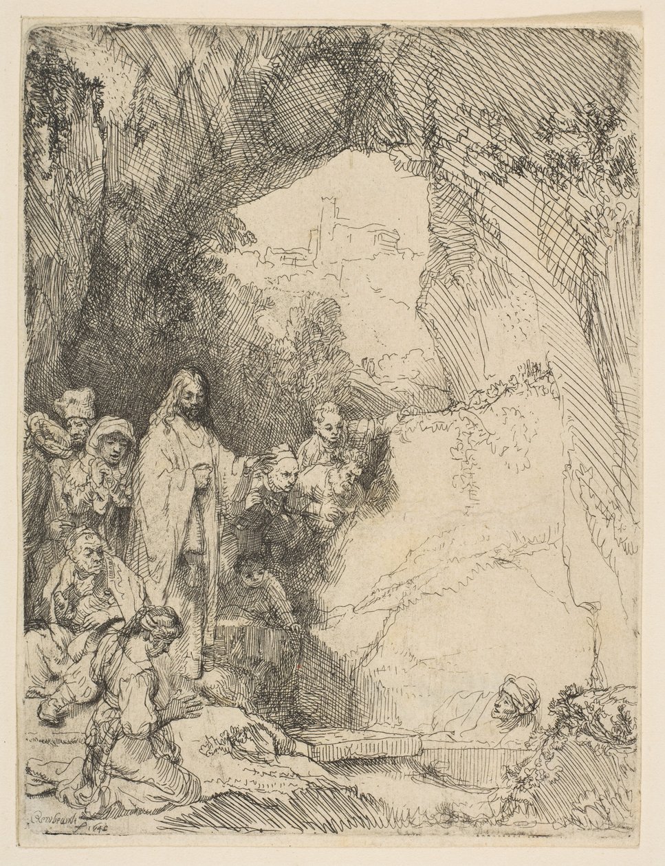 Vzkříšení Lazara, malá deska, 1642. od Rembrandt van Rijn