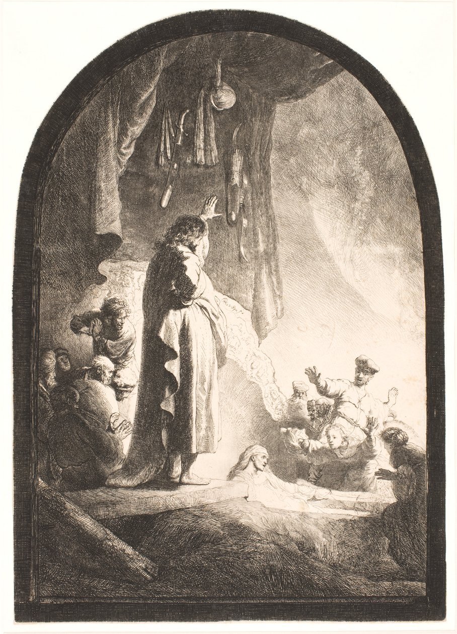 Vzkříšení Lazara: větší talíř od Rembrandt van Rijn