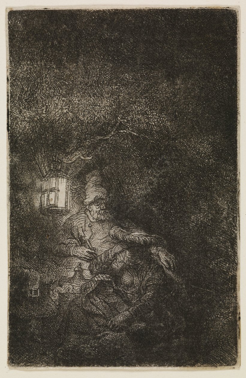 Odpočinek během letu (noční skladba) od Rembrandt van Rijn