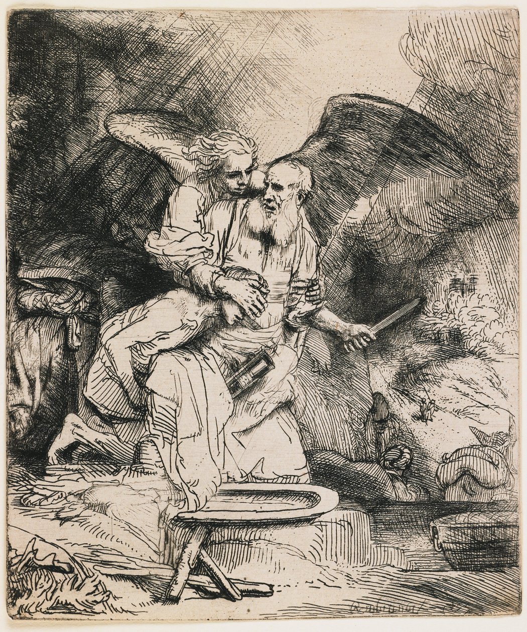 Obětování Izáka od Rembrandt van Rijn