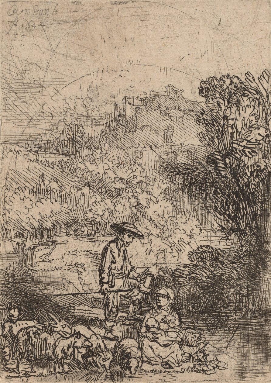 Pastýř a jeho rodina, 1644. od Rembrandt van Rijn