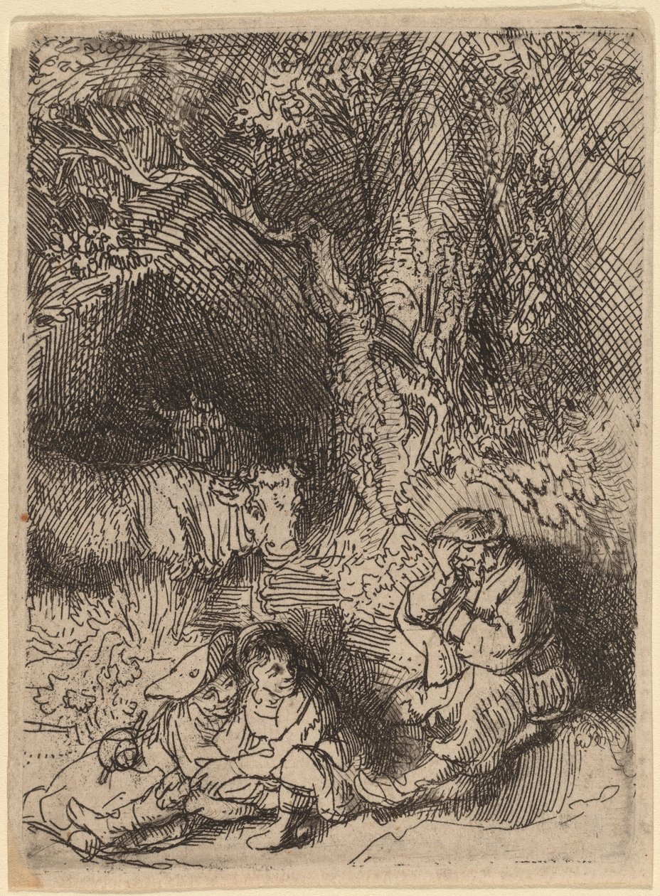 Spící pastevec od Rembrandt van Rijn
