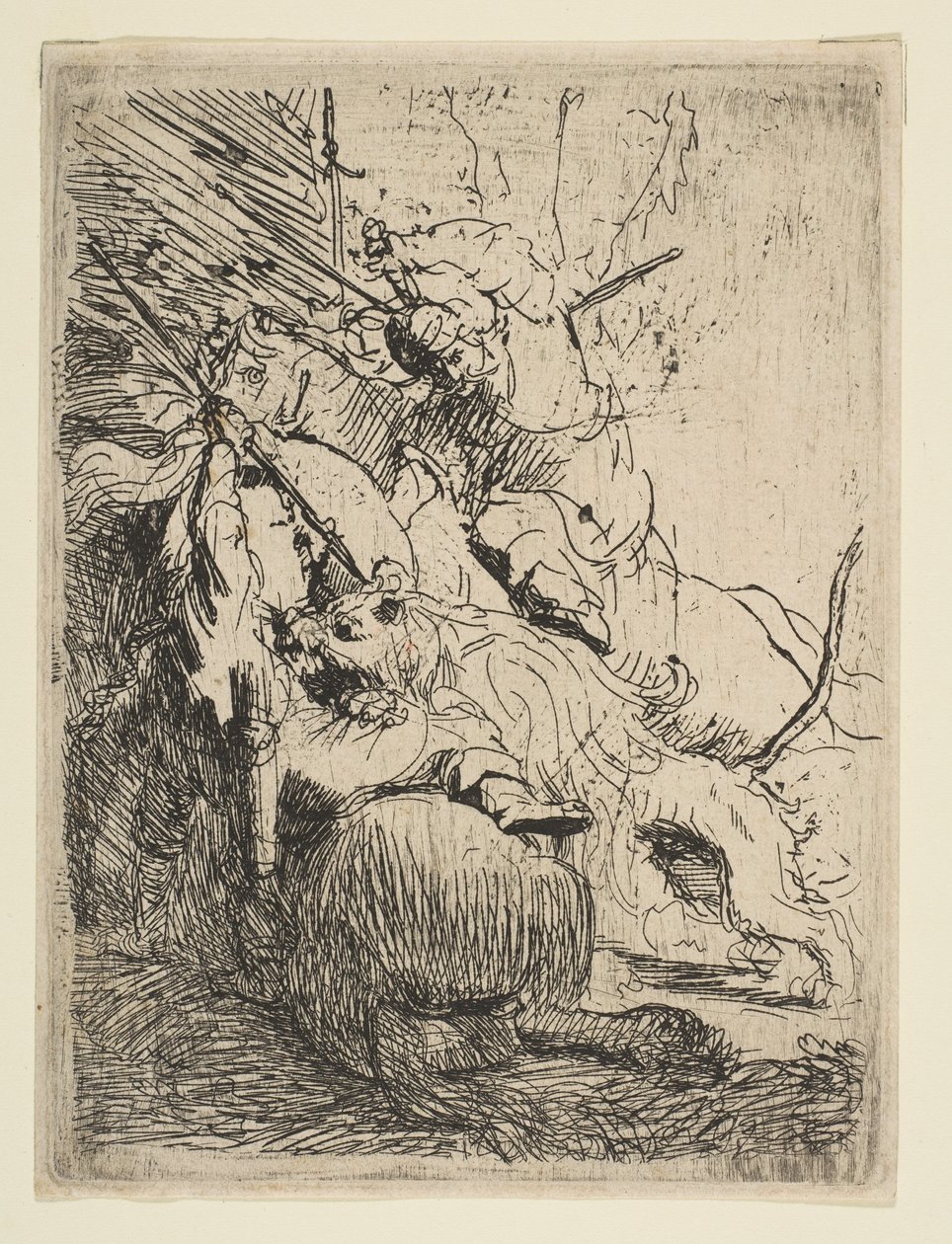 Lov malého lva s jedním lvem, ca. 1629. od Rembrandt van Rijn