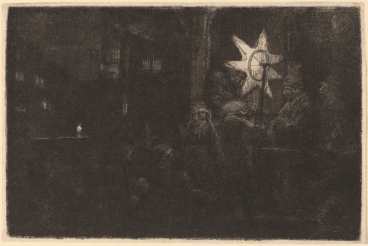 Hvězda králů: Noční díl od Rembrandt van Rijn
