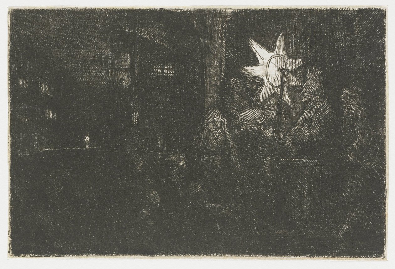 Hvězda králů: noční kousek od Rembrandt van Rijn