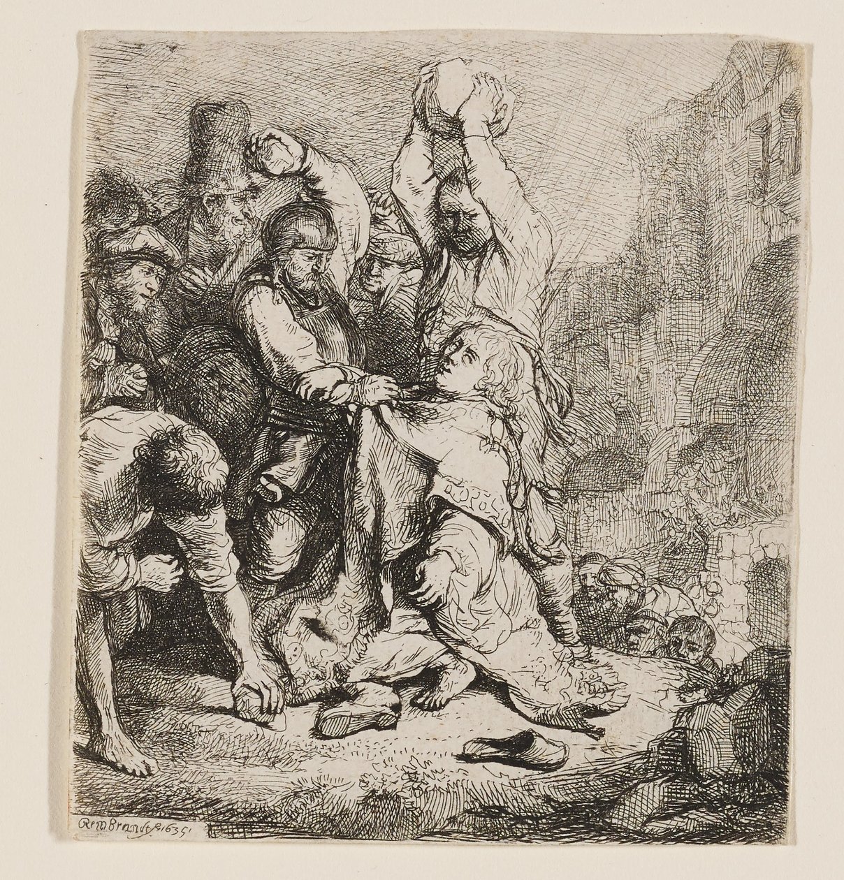 Ukamenování svatého Štěpána od Rembrandt van Rijn