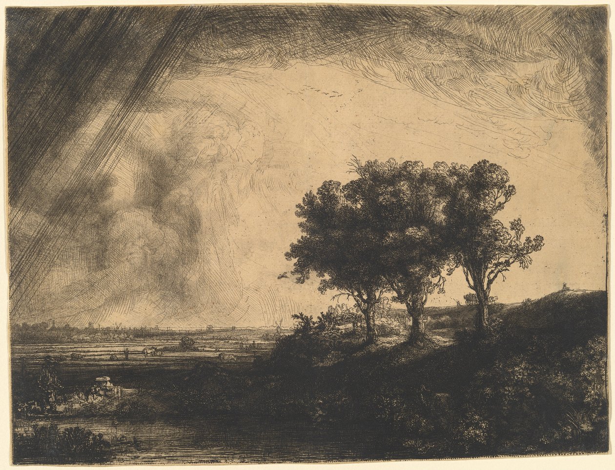 Tři stromy od Rembrandt van Rijn